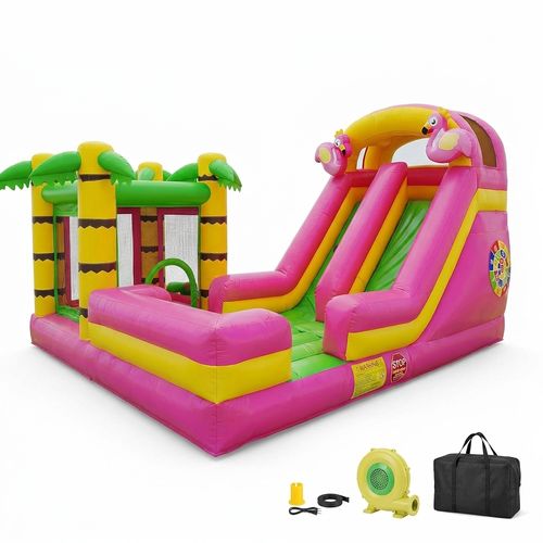HEMOPOW 16FT Flamingo Commercial Bounce House with slide for teens and adults